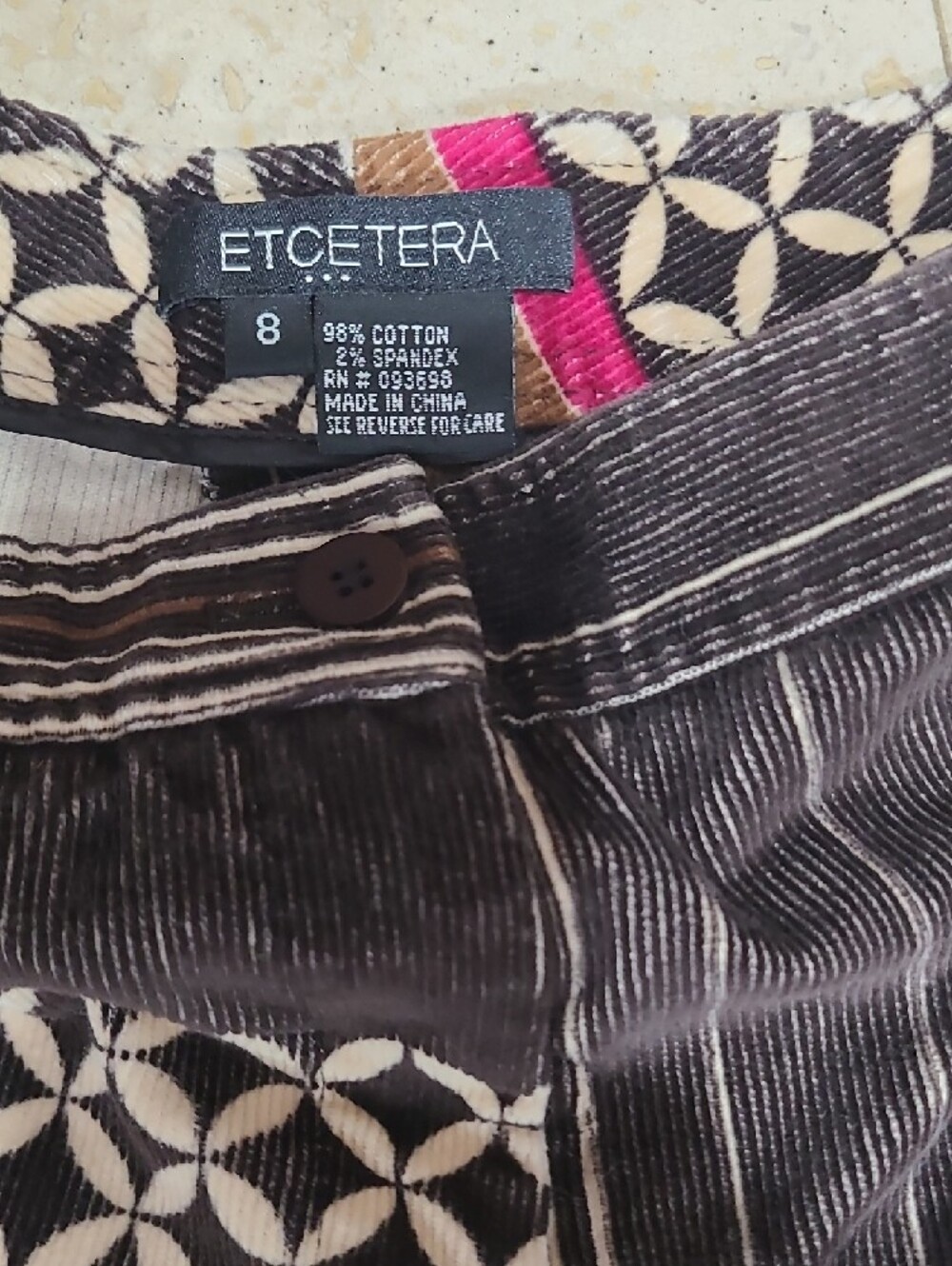 Etcetera Black and Burgundy Patchwork Wide Leg Pants - Picture 2 of 6